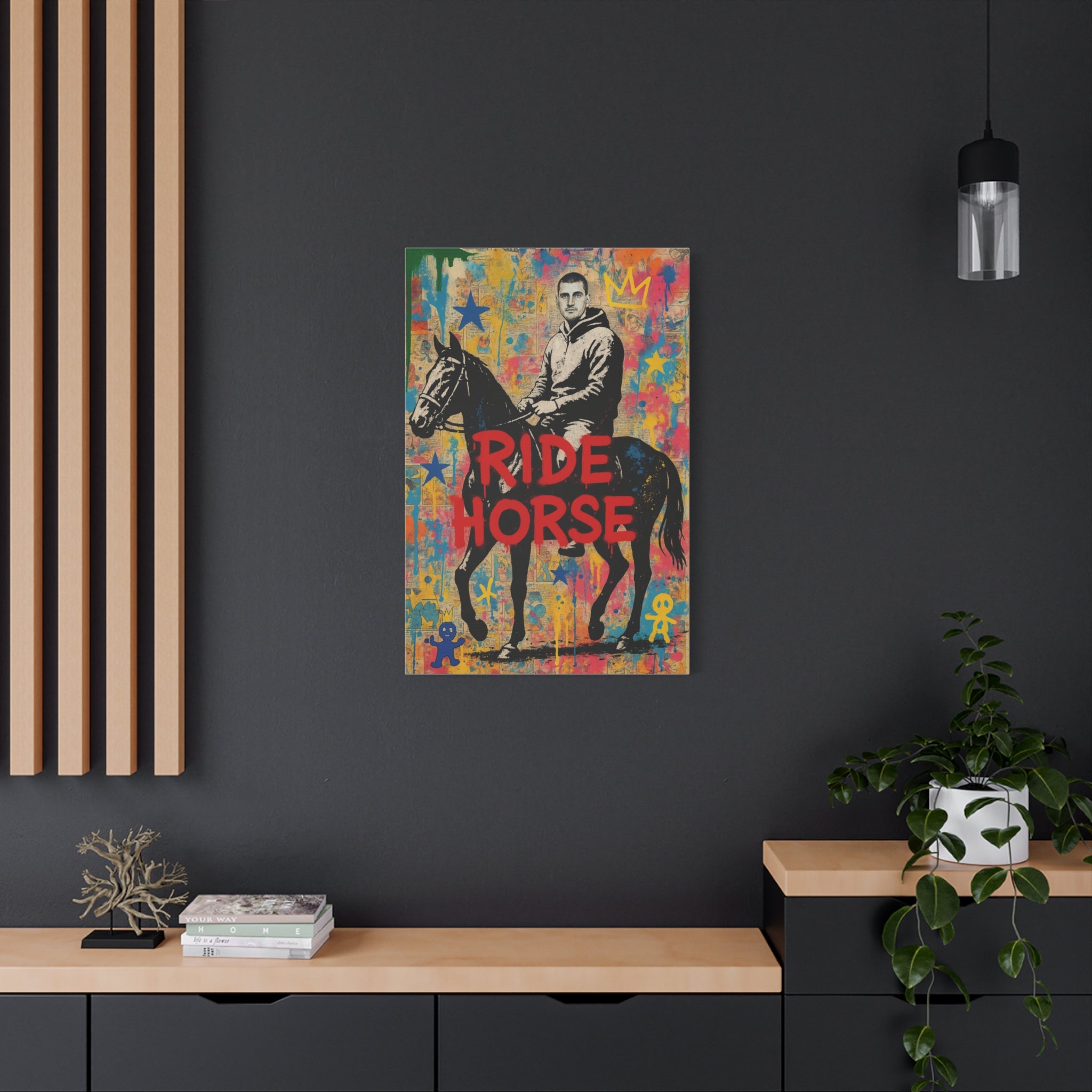 Ride Horse Graffiti Canvas Print