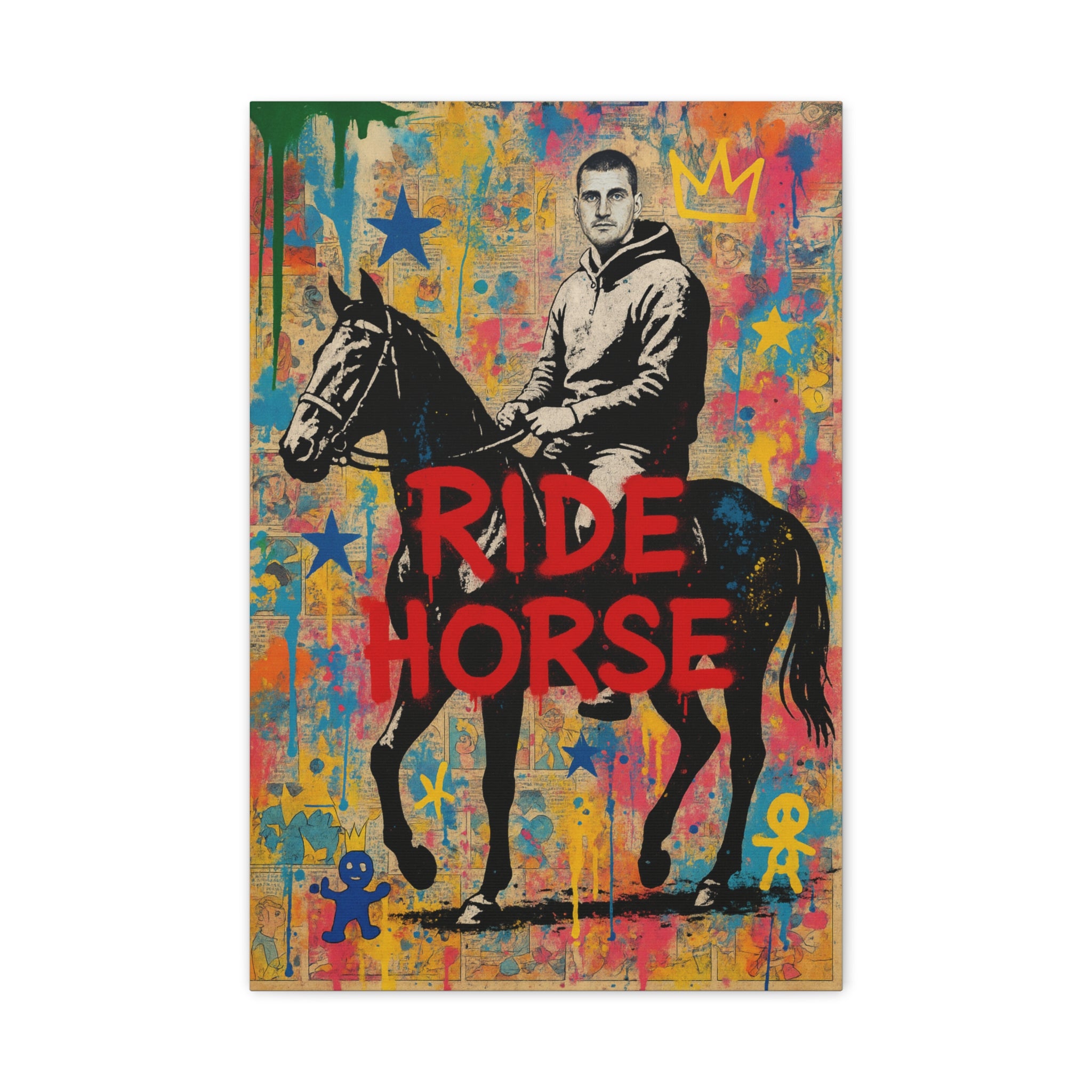 Ride Horse Graffiti Canvas Print