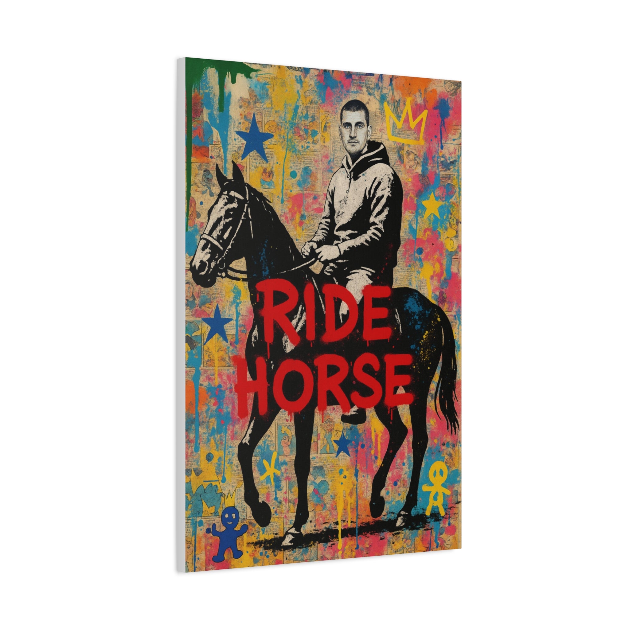Ride Horse Graffiti Canvas Print
