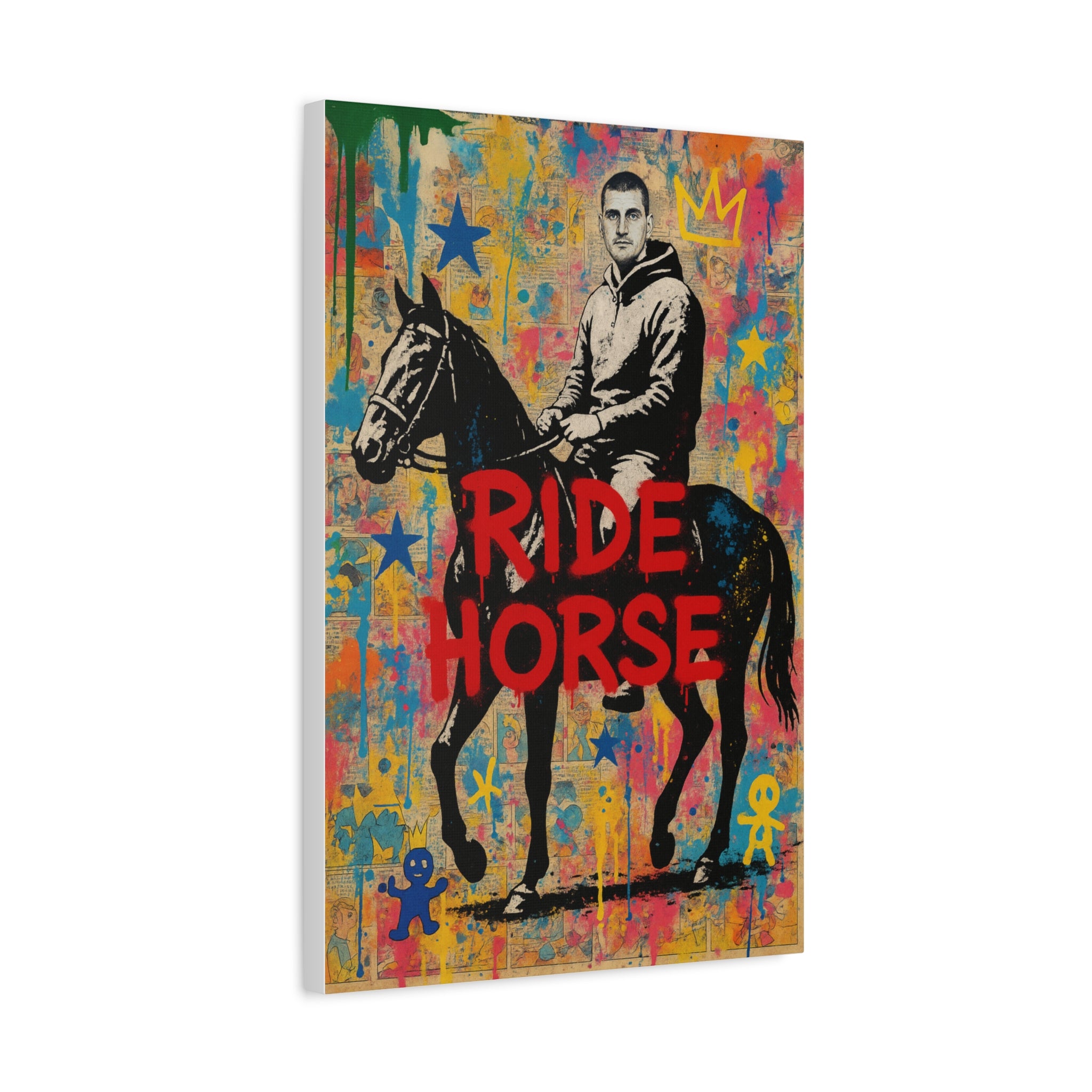 Ride Horse Graffiti Canvas Print