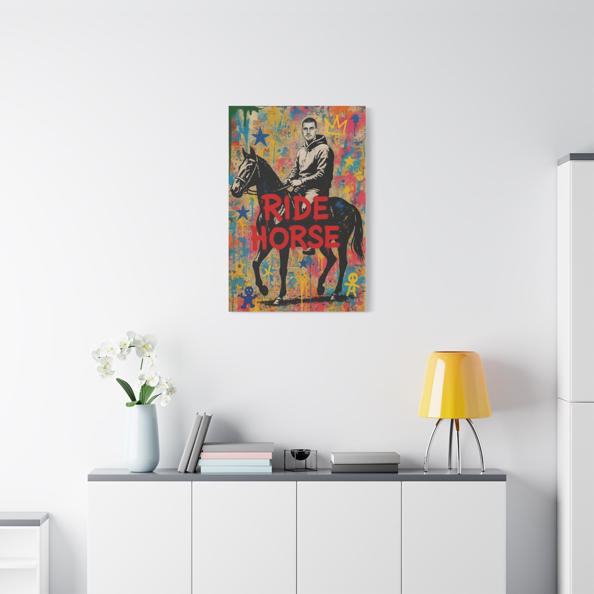Ride Horse Graffiti Canvas Print