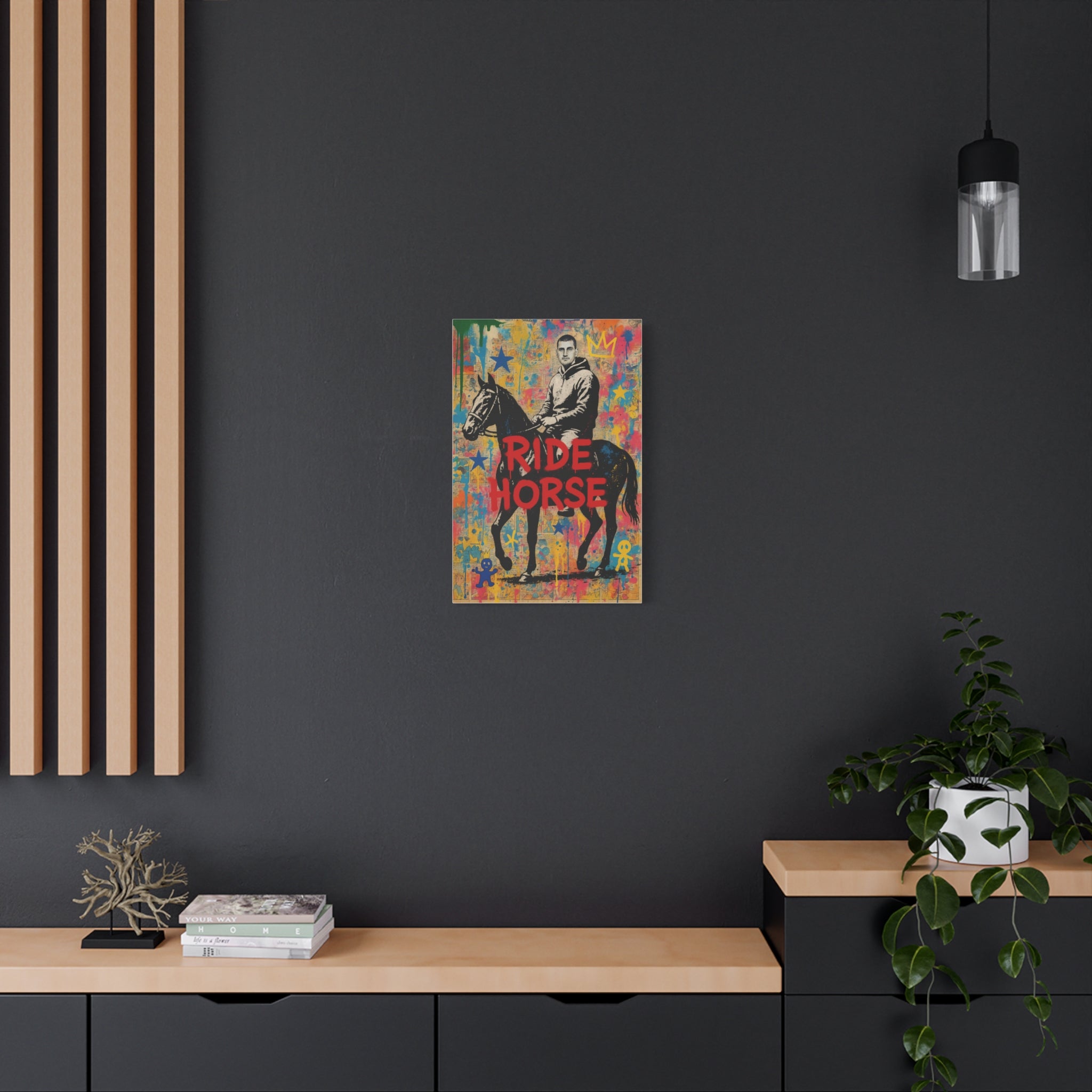 Ride Horse Graffiti Canvas Print