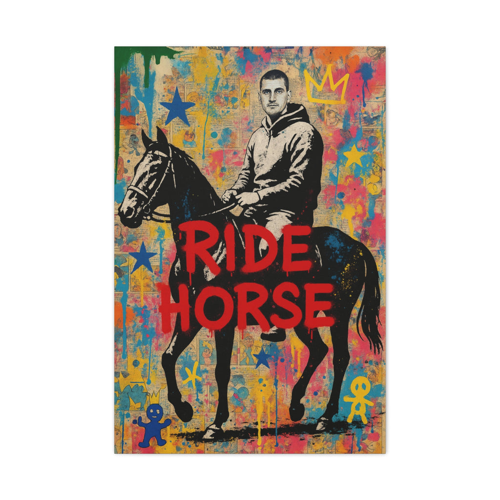 Ride Horse Graffiti Canvas Print